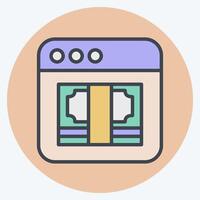 Icon Online Money. related to Dropshipping symbol. color mate style. design editable vector