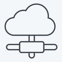Icon Cloud Connection. related to Dropshipping symbol. line style. design editable vector