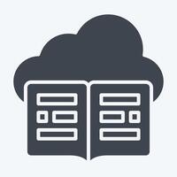 Icon Cloud Library. related to Dropshipping symbol. glyph style. design editable vector