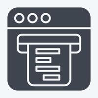 Icon Digital Receipt. related to Dropshipping symbol. glyph style. design editable vector