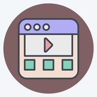 Icon Online Watching. related to Dropshipping symbol. color mate style. editable vector