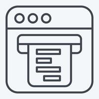 Icon Digital Receipt. related to Dropshipping symbol. line style. design editable vector