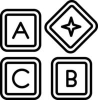 Kids blocks Line Icon vector
