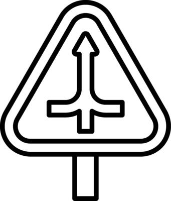 Road Merge Line Icon
