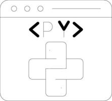 Python Website Line Icon vector