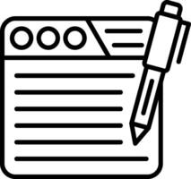 Digital Signature Line Icon vector