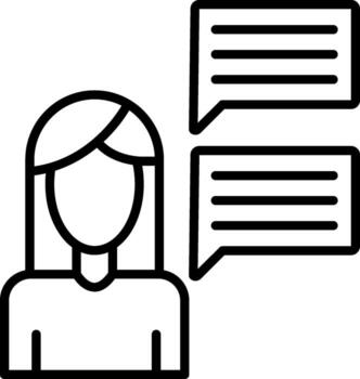 yo Introducción línea icono vector