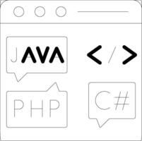 coding language Line Icon vector