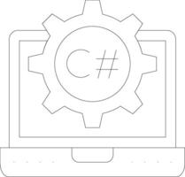 C Sharp Line Icon vector