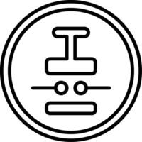 Push Button Line Icon vector