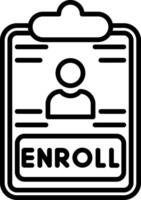 Open Enrollment Line Icon vector