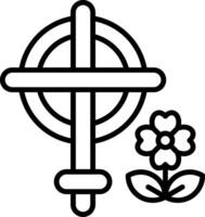 Cross Line Icon vector