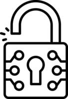 Unlock Line Icon vector
