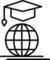Mortarboard Line Icon vector