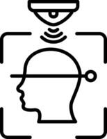 Face Recognition Line Icon vector
