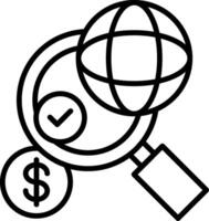 Global Search Line Icon vector