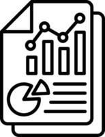 Statistics Report Line Icon vector
