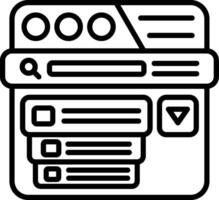 Drop Down Menu Line Icon vector