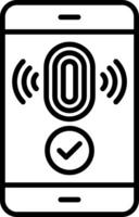 Fingerprint Line Icon vector