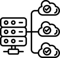 Cloud Database Line Icon vector