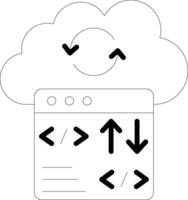 Cloud Coding Line Icon vector
