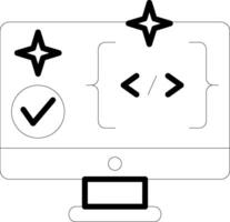 Clean Coding Line Icon vector