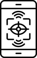 Eye Tracking Line Icon vector