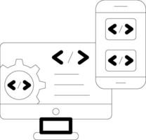 app development Line Icon vector