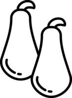 Chayote Line Icon vector