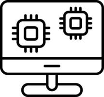 Computer Line Icon vector