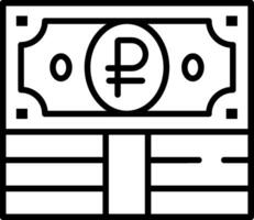 Ruble Line Icon vector