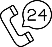 24 Hours Support Line Icon vector