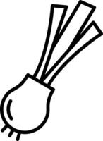 Scallion Line Icon vector