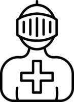 Crusader Line Icon vector