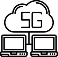 Cloud Server Line Icon vector