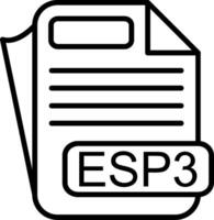 ESP3 File Format Line Icon vector