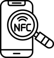 Nfc Line Icon vector