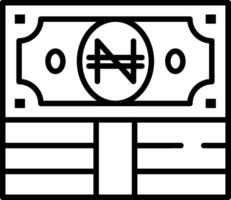 Naira Line Icon vector