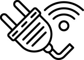 Smart Plug Line Icon vector