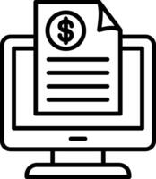Invoice slip Line Icon vector