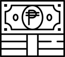 Philippine Peso Line Icon vector