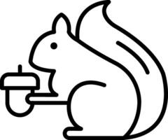 Squirrel Line Icon vector