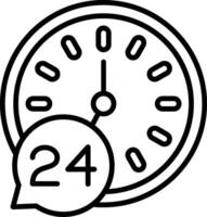 24 Hour Clock Line Icon vector