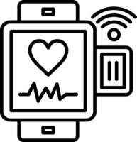 Smart Watch Line Icon vector