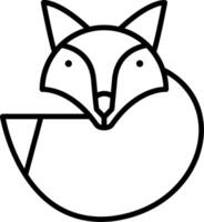 Fox Line Icon vector
