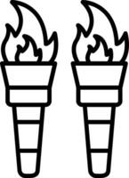 Torch Line Icon vector