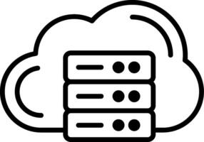 Cloud Database Line Icon vector