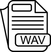 WAV File Format Line Icon vector