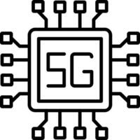 Processor Line Icon vector