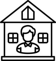 Retirement Home Line Icon vector